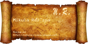 Mikula Rózsa névjegykártya